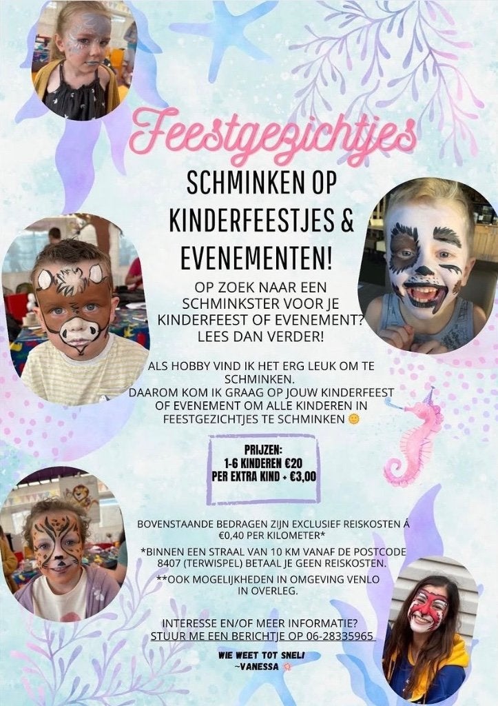 Schminken kinderfeestje, Ophalen of Verzenden, Nieuw