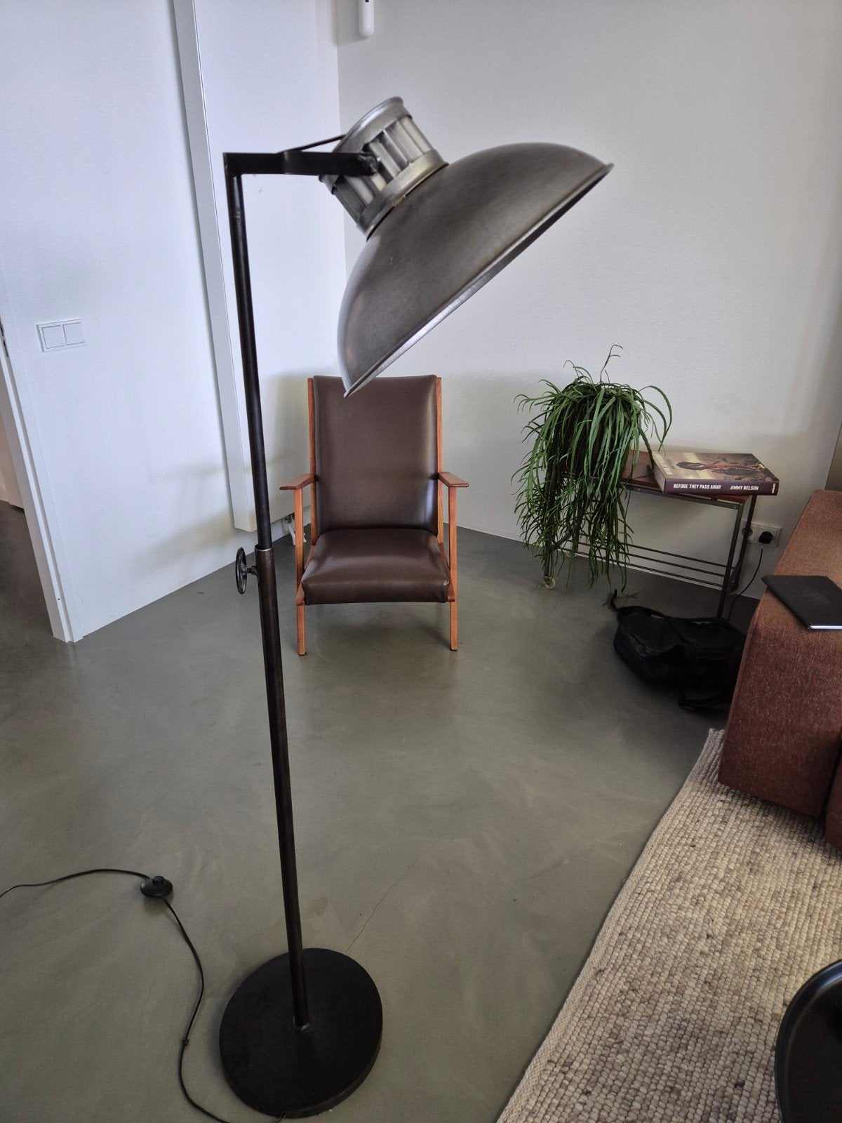 Industriële staande lamp - Vintage stijl, Gebruikt, 150 tot 200 cm, E27 (groot), Ophalen of Verzenden