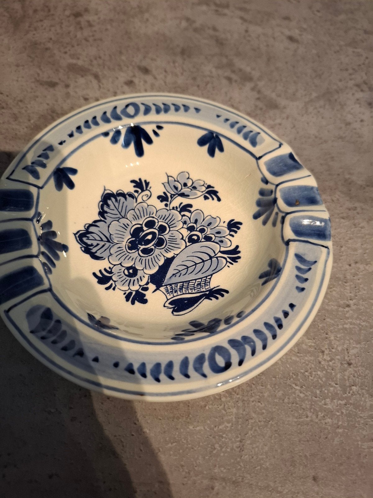Delfts Blauw Asbak en Sigarettenpotje Set - Handgeschilderd, Antiek en Kunst, Ophalen of Verzenden