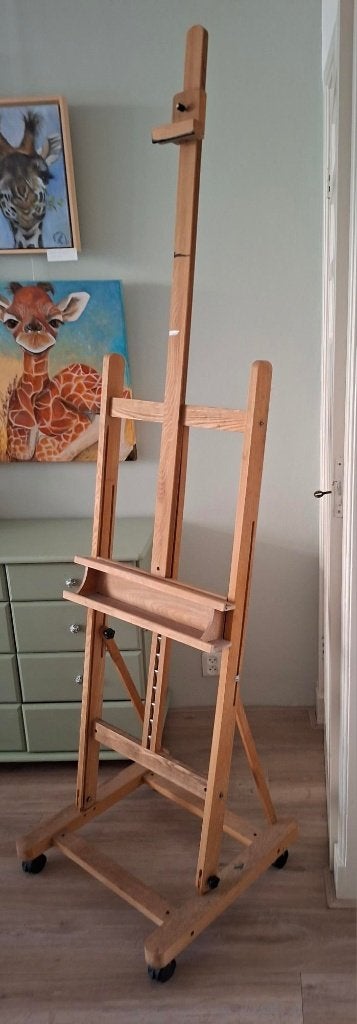 SCHILDERS EZEL BLANK HOUT MET WIELTJES, Ophalen, Gebruikt, Ezel