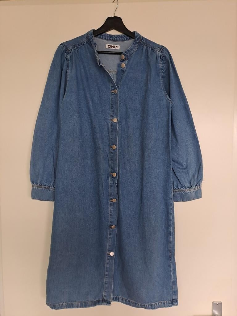 Only spijkerjurk met pofmouwtjes, Only, Blauw, Ophalen of Verzenden, Zo goed als nieuw
