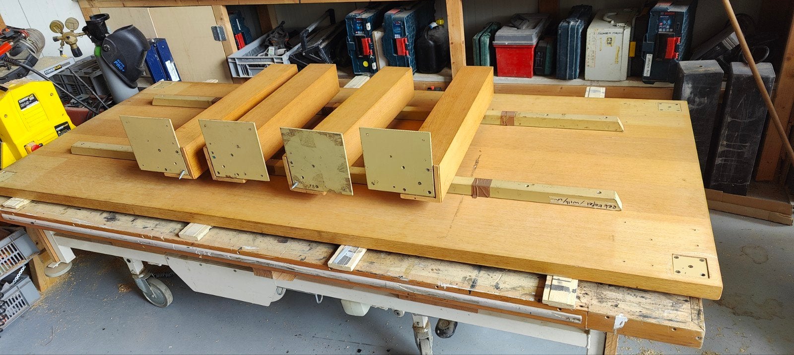 Gefineerde eiken eettafel, Ophalen, Rechthoekig, 200 cm of meer, 50 tot 100 cm
