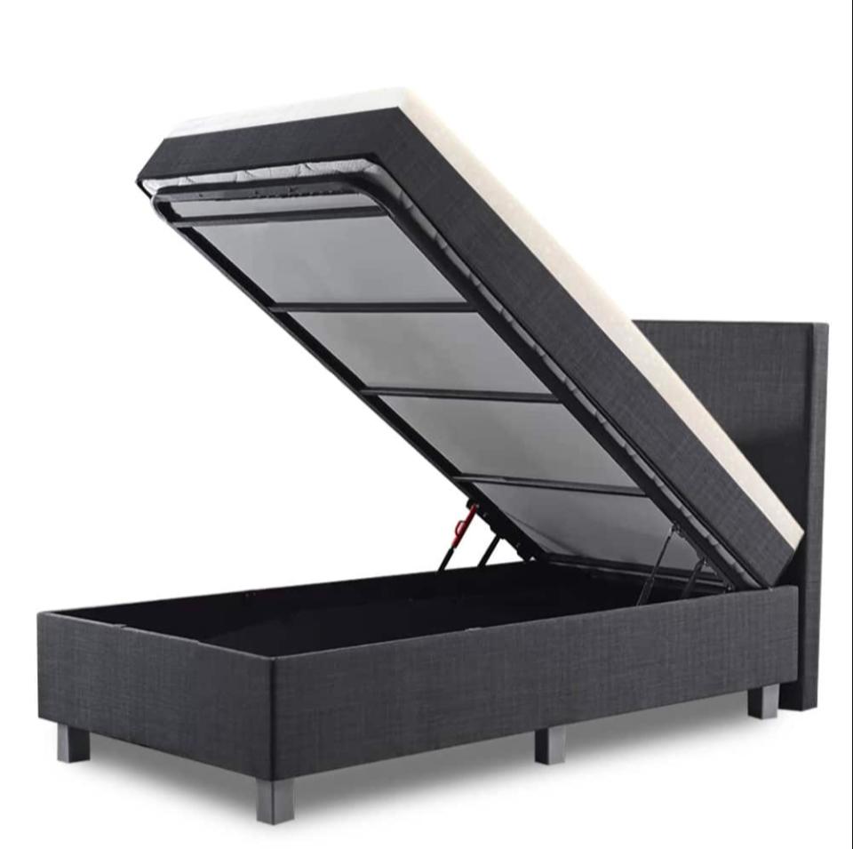 Opbergboxspring 90x200, Ophalen, Gebruikt, 90 cm, Eenpersoons