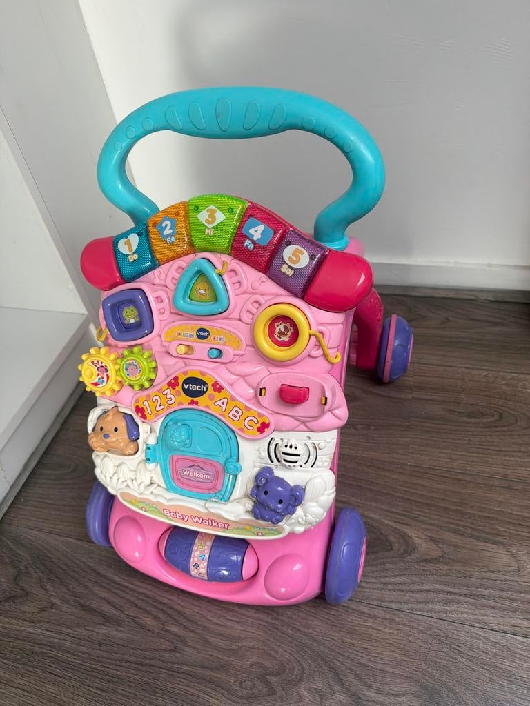 VTech Babywalker - Loopwagen Roze met Activiteitenpaneel, Ophalen of Verzenden, Gebruikt, Meisje