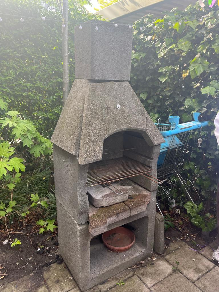 Stenen pizza oven / barbecue, Tuin en Terras, Ophalen, Gebruikt