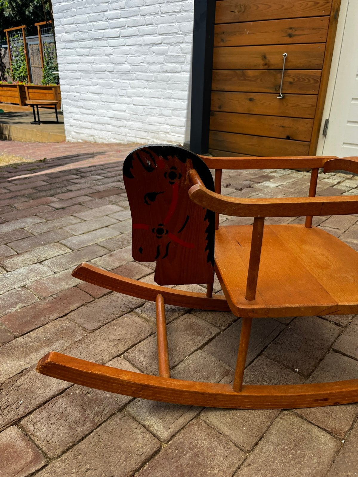 Vintage Houten Schommelpaardje voor Kinderen, Kinderen en Baby's, Speelgoed | Houten speelgoed, Ophalen, Gebruikt, Rij- of Hobbelspeelgoed
