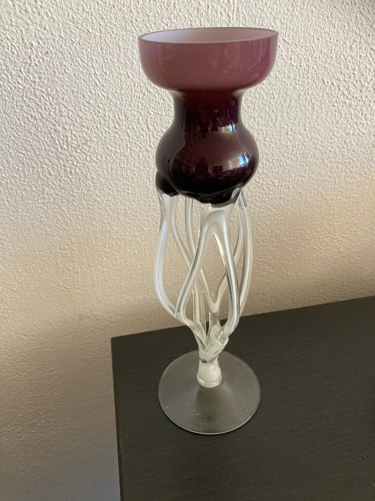 Vintage Krosno Polen Jaren '70 Octopus Kandelaar 23,5 cm, Ophalen of Verzenden, Glas