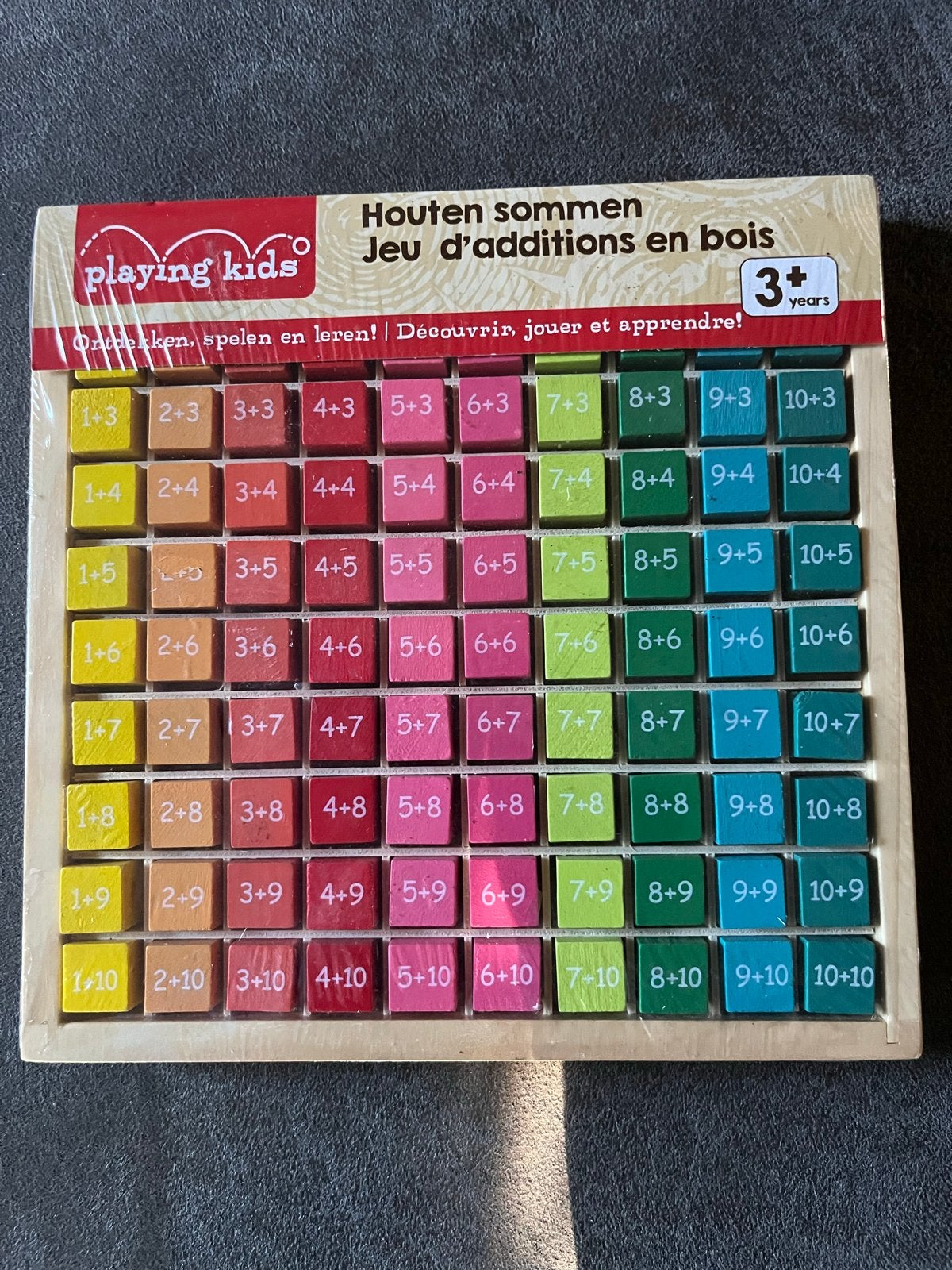 Houten sommen blokjes - Spelenderwijs leren rekenen, Ophalen of Verzenden, Nieuw, Rekenen