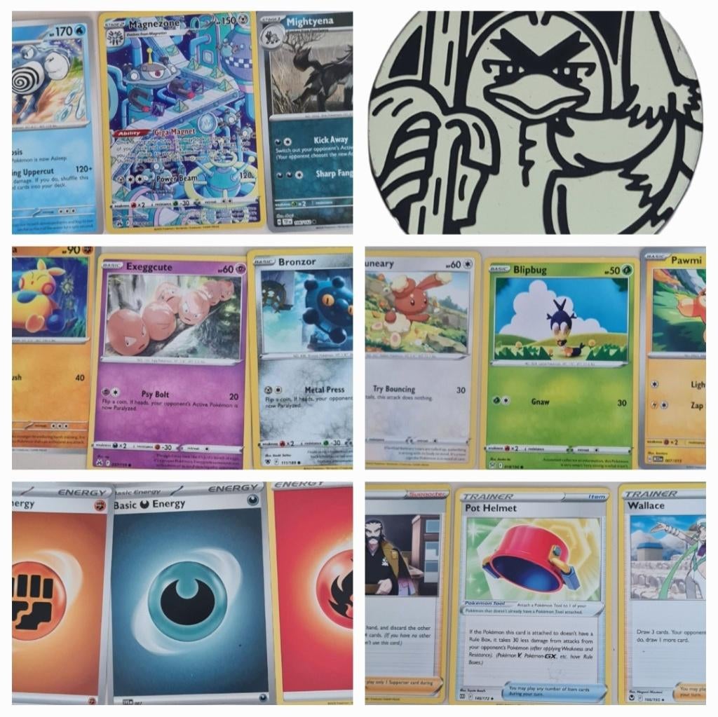 Officiële munt - 9x Pokemon, 3x Trainer, 3x Energy, Ophalen of Verzenden, Zo goed als nieuw, Meerdere kaarten
