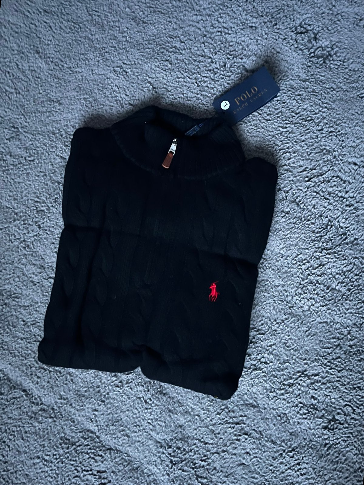 Ralph Lauren Quarter Zip Trui - Zwart, Ophalen of Verzenden, Nieuw, Maat 52/54 (L), Zwart