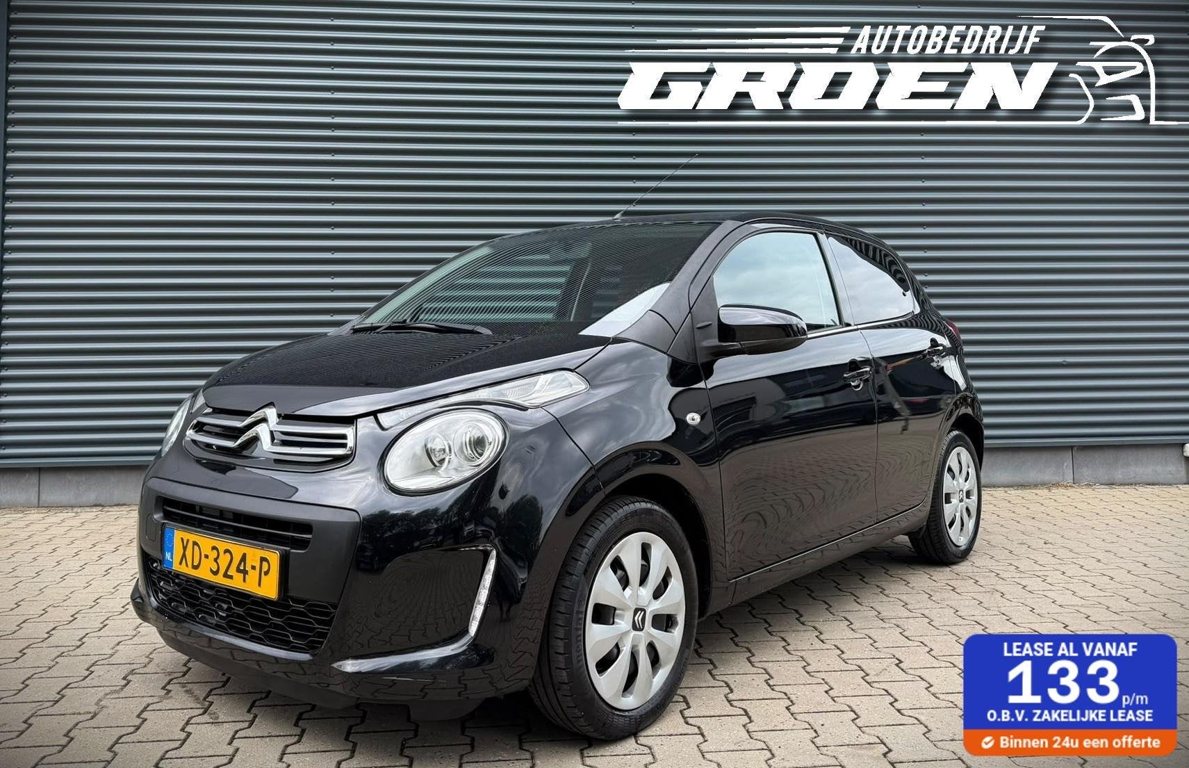 Citroen C1 1.0 VTi Feel 80.000KM|NAP|CRUISE|AIRCO|GARANTIE|, Gebruikt, Euro 6, 4 stoelen, Zwart