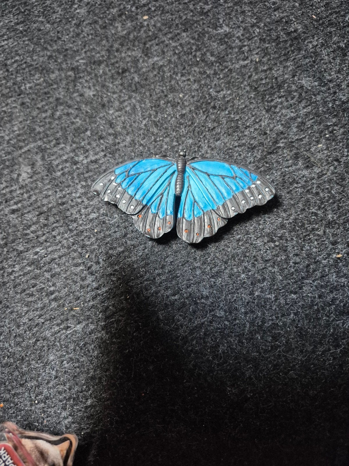 Stenen Magneet blauwe Morpho vlinder, Ophalen of Verzenden, Zo goed als nieuw, Insect, Beeldje of Figuurtje