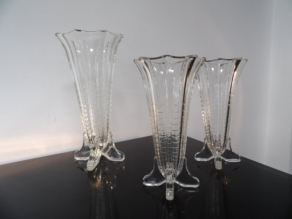 Art Deco Vazen set Val St Lambert Montesquieu 1935, Ophalen of Verzenden