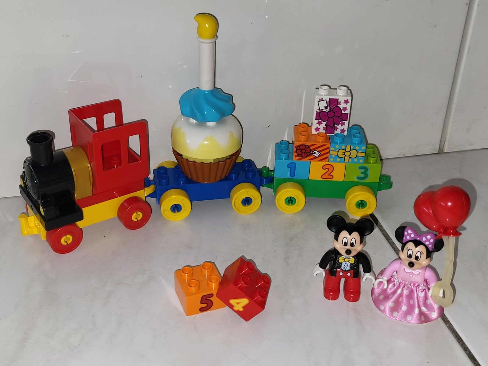 Duplo Disney Mickey en Minnie Mouse feest trein, Gebruikt, Ophalen of Verzenden, Duplo, Duplo