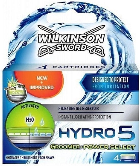 Wilkinson Hydro 5 Scheermesjes Groomer Power Select 4 Stuks, Ophalen, Nieuw, Gehele gezicht