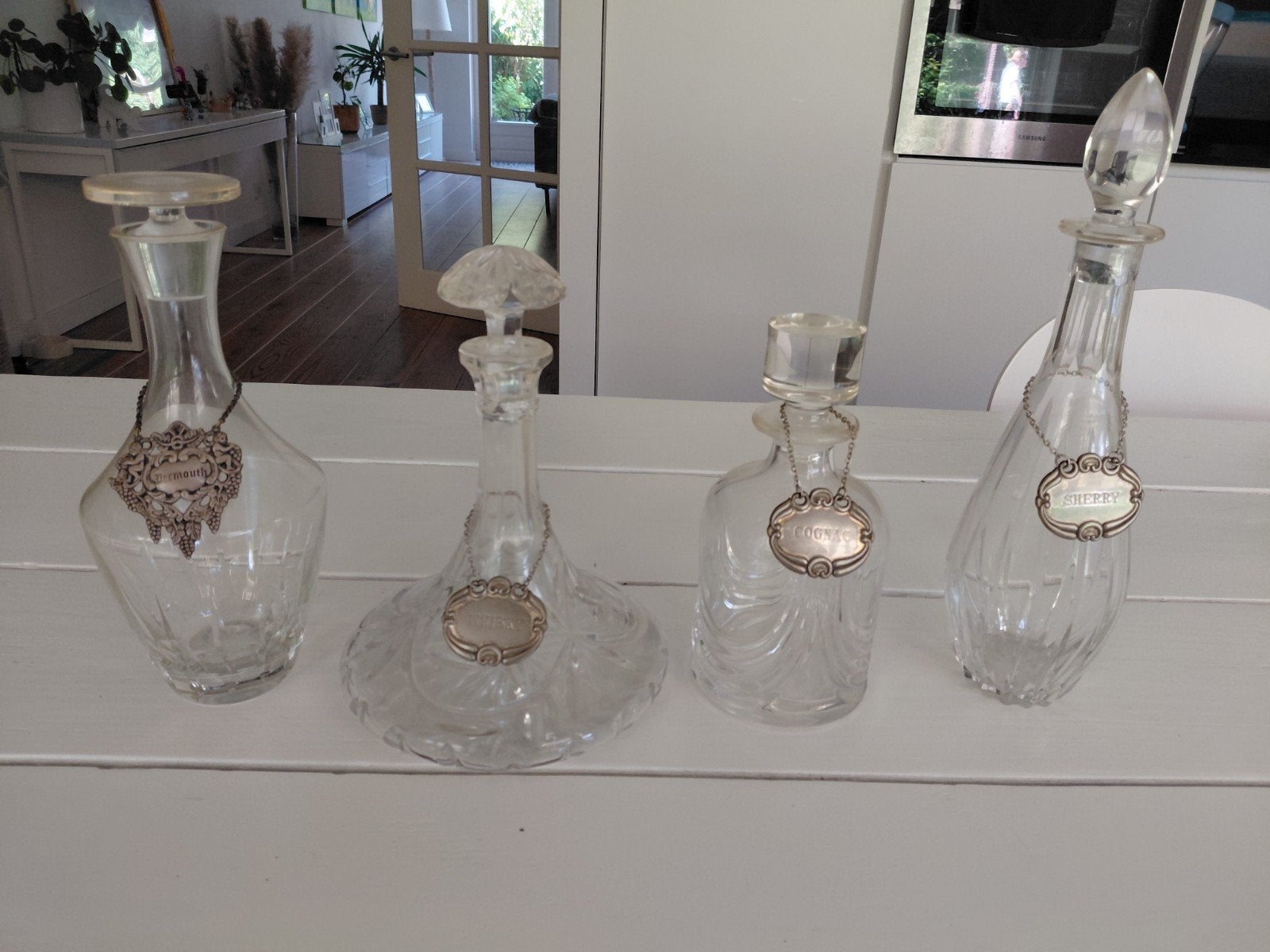 Luxe set van 4 kristallen karaffen (Baccarat, Orrefors), Ophalen