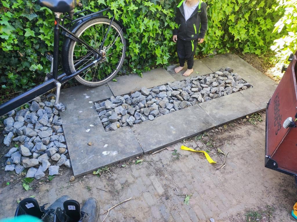 Basalt keien en steen, Gebruikt, Split, Basalt, Antraciet