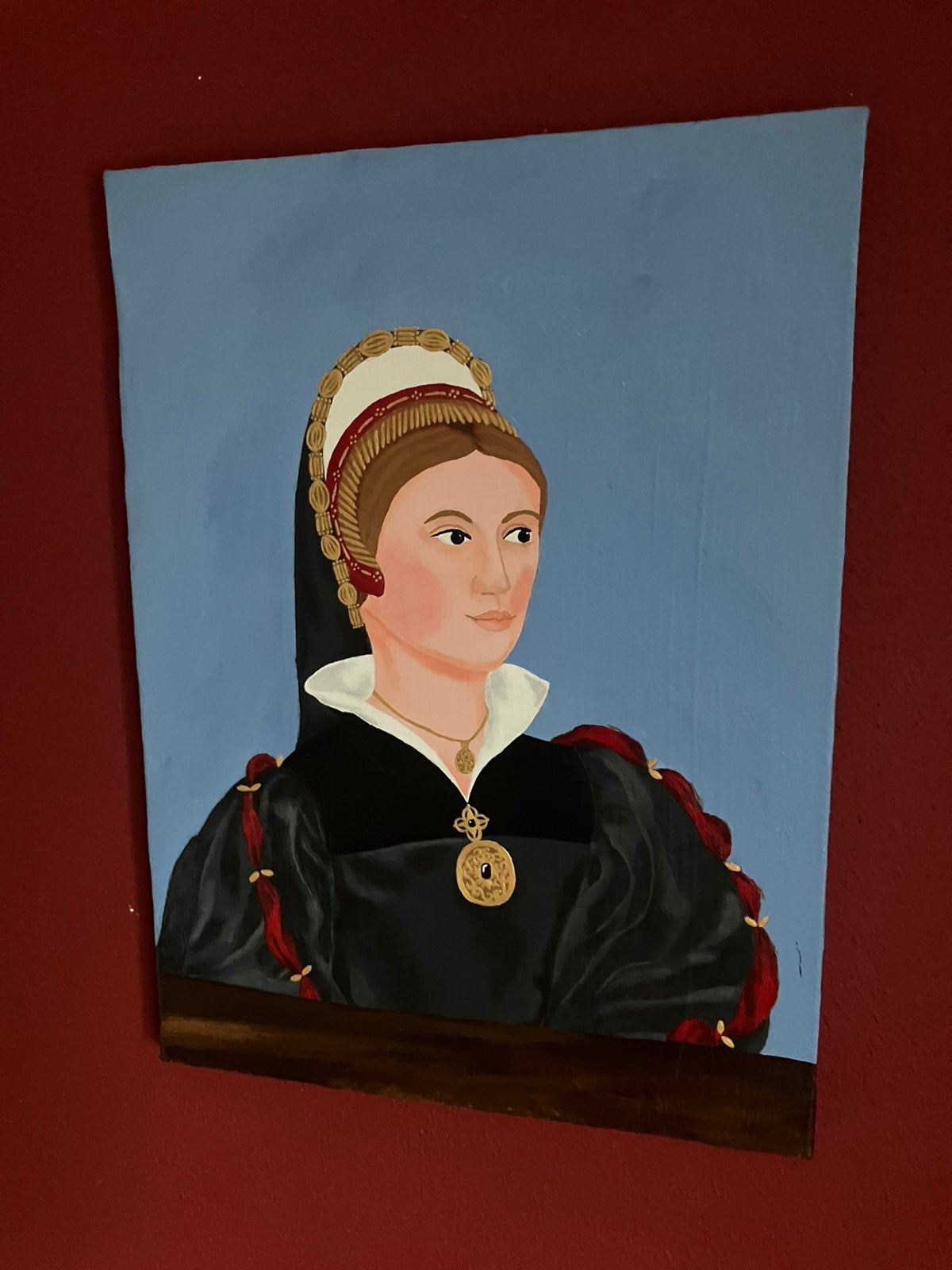 Portret Katherine Howard, 30 cm, Eigen ontwerp, Nieuw, Blauw