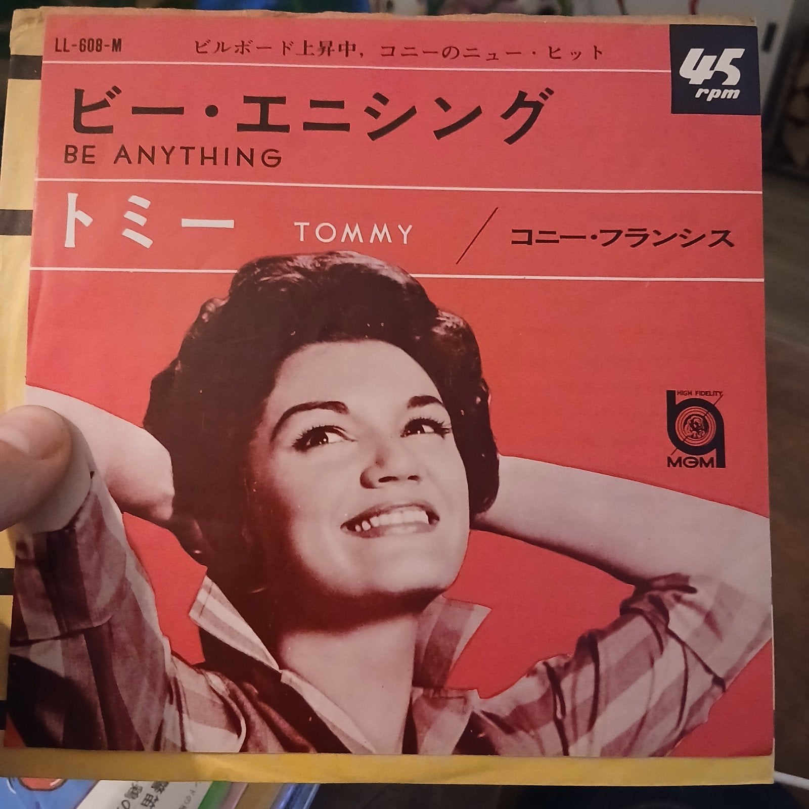 Connie Francis - Be Anything / Tommy (45 toeren vinyl), Fotohoes, 7 inch, Ophalen of Verzenden, Zo goed als nieuw