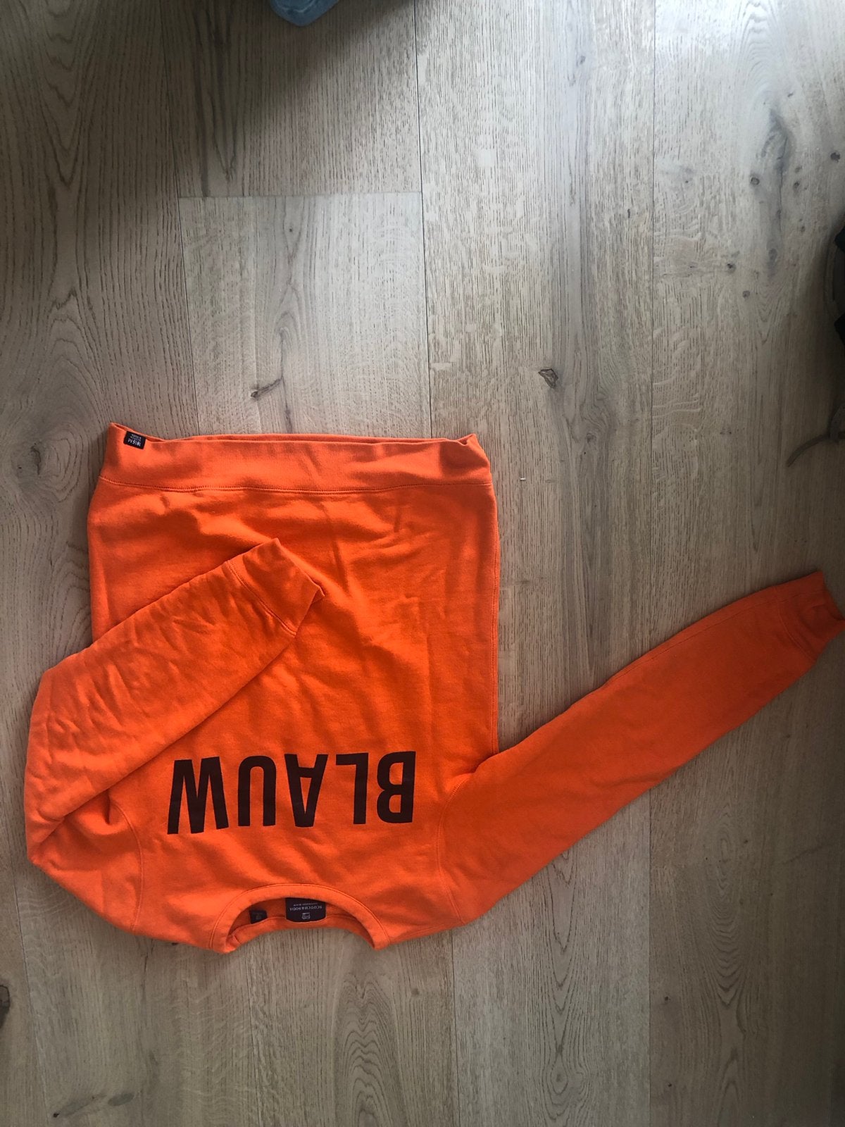 Scotch & soda sweater/trui oranje/blauw s, Ophalen of Verzenden, Zo goed als nieuw, Oranje