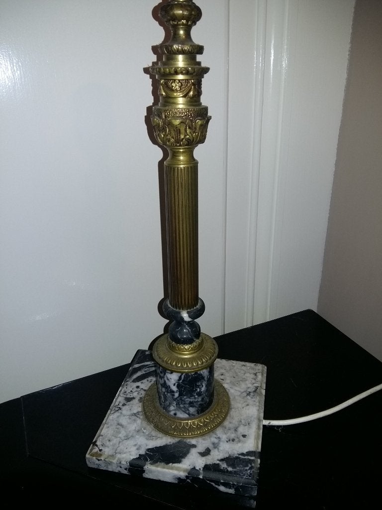 Marmeren lampvoet – Empire stijl – goud/brons– luxe klassiek, Huis en Inrichting, Lampen | Tafellampen, Bureaulamp, Gebruikt, Goud