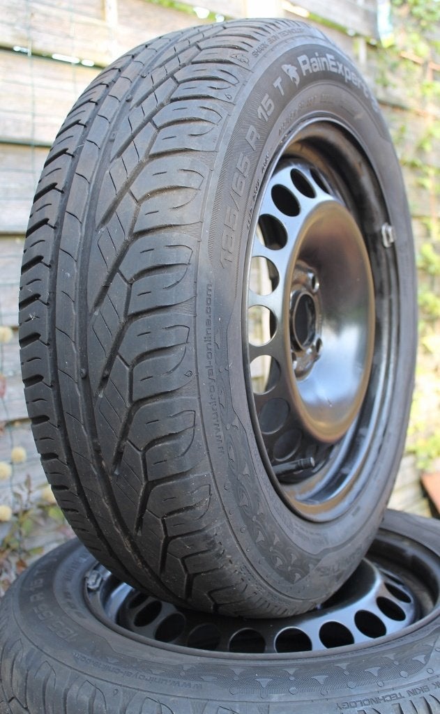 4 Zomerbanden op 15" velgen 4x100 Opel Corsa Adam Karl 6mm, Ophalen, Gebruikt, 15 inch, 185 mm