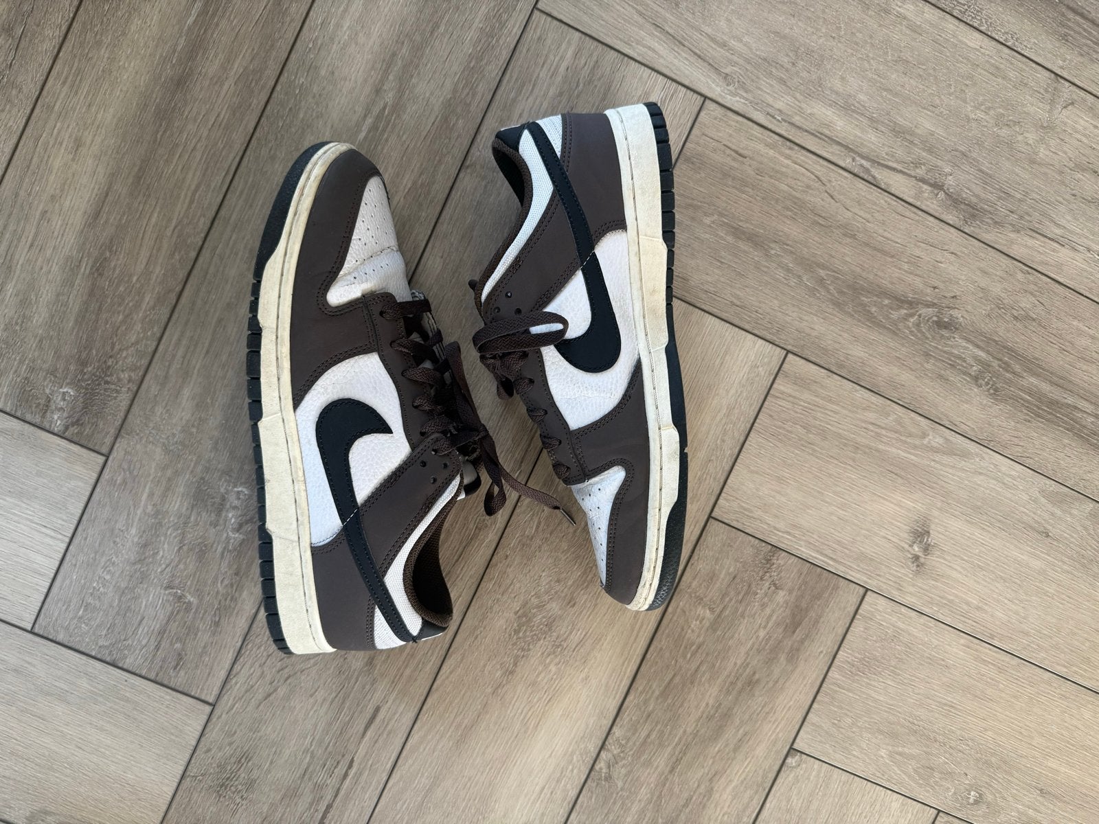 Nike Dunk Low Black Brown, Ophalen of Verzenden, Gedragen, Zwart, Sneakers of Gympen