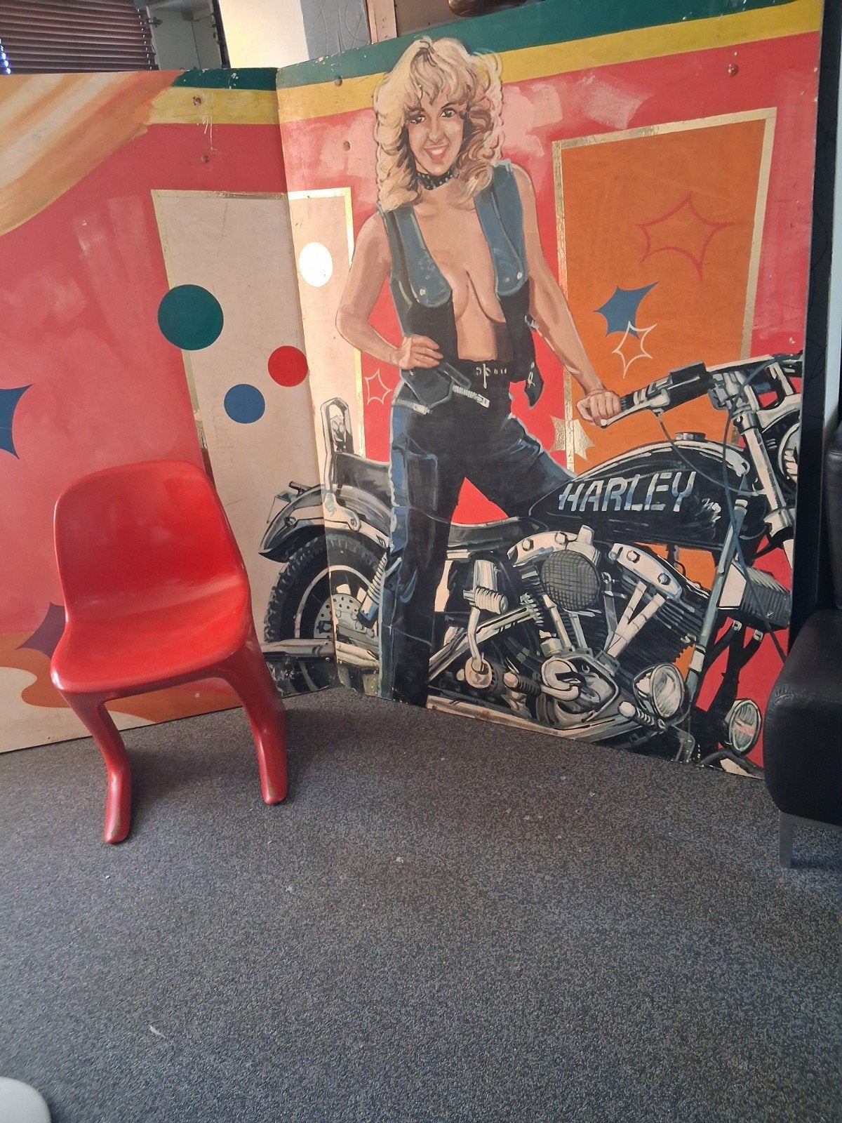2 XL  popart vintage Kermisrups paneel biker chick , Harley, Ophalen of Verzenden, Huis en Inrichting