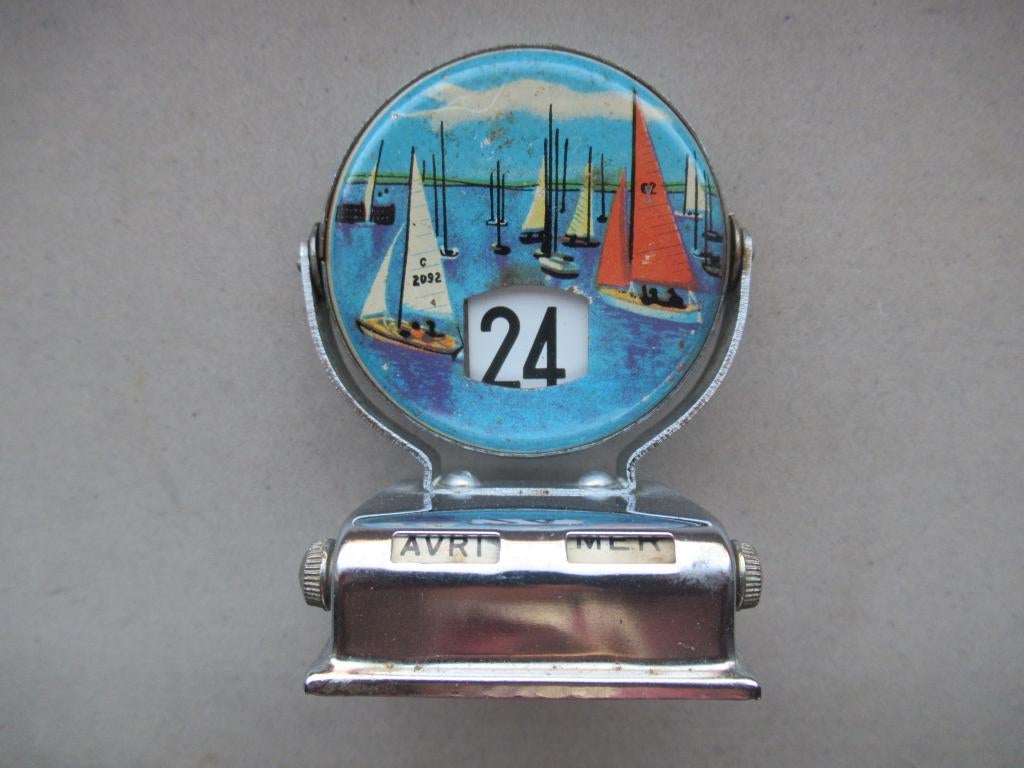 Vintage Eeuwigdurende flip kalender - Zeilboten - jaren 60, Ophalen of Verzenden