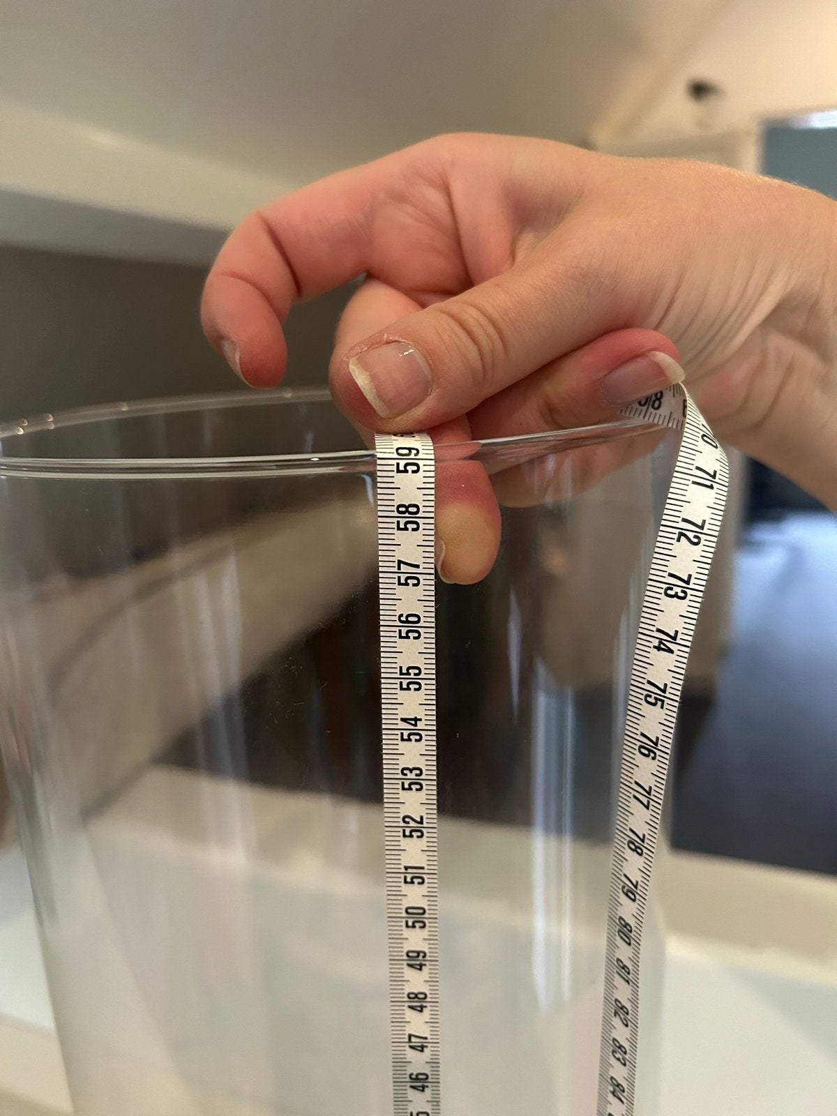 Grote glazen cilinder vaas - 59 cm hoog, Ophalen