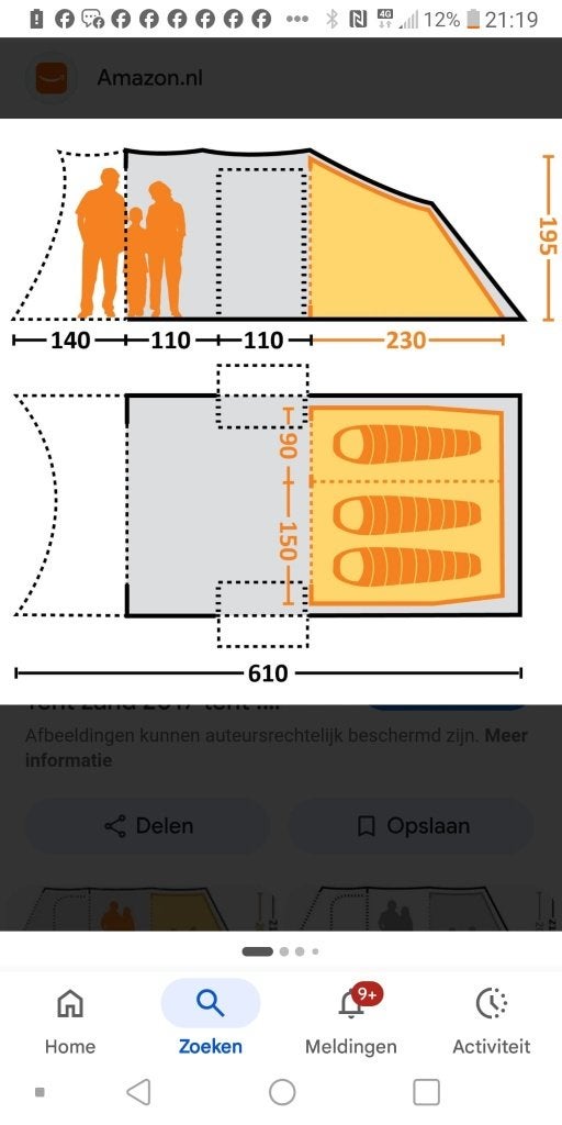Gezinstent, eureka palazzo, Caravans en Kamperen, Ophalen, Zo goed als nieuw, Tot en met 3