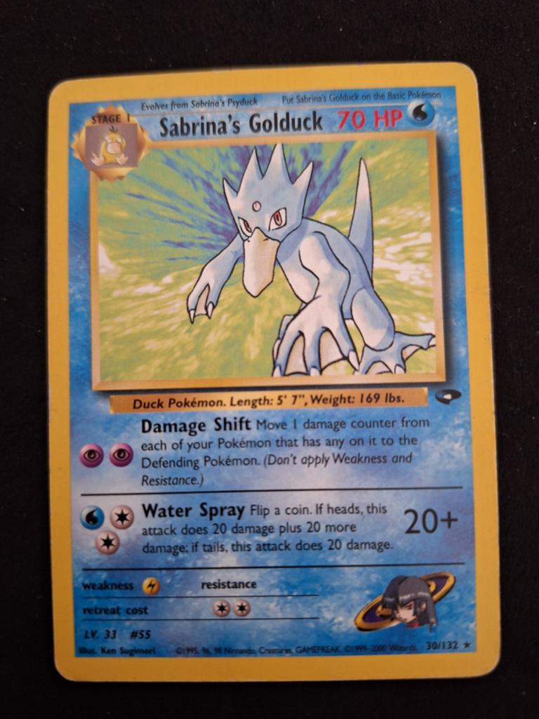 Sabrina's golduck - gym challenge - vintage pokemon, Ophalen of Verzenden, Gebruikt