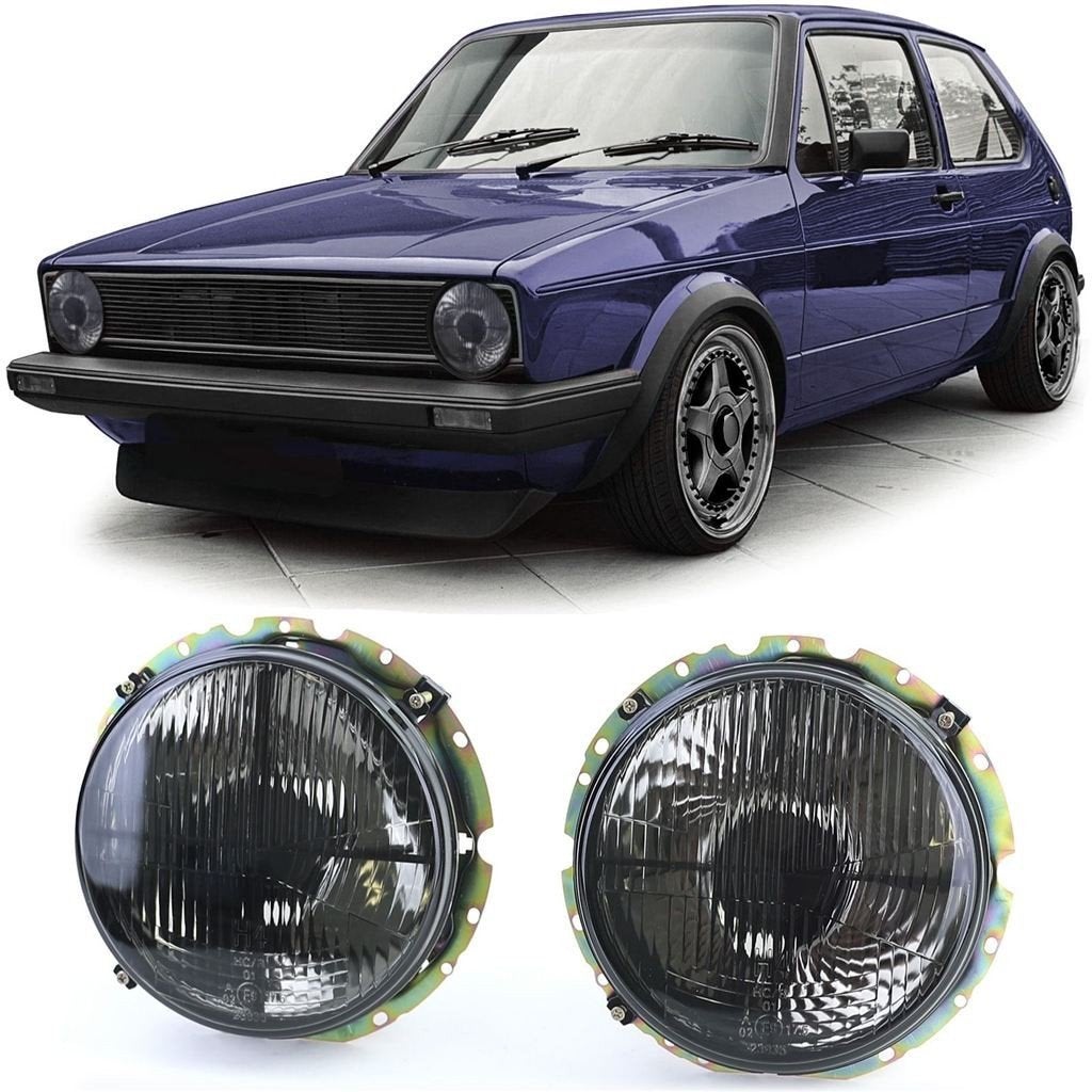 Koplampen Geschikt Voor VW Golf 1 Kruis Design Zwart Smoke, Auto diversen, Verzenden, Automotive Parts, A.parts@hotmail.nl, Trasmolenlaan 12 3447 GZ Woerden