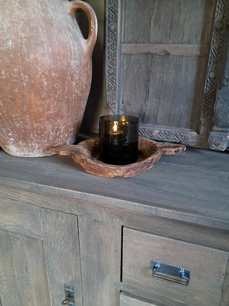 Stoere landelijke kleine oud houten schaal, Hout, Gebruikt, Ophalen of Verzenden, Landelijk