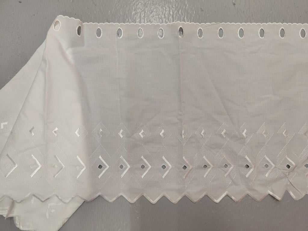 Broderie gordijnstof ruitjespatroon - 45x260cm, Ophalen of Verzenden, Nieuw, 30 tot 200 cm, 120 cm of meer