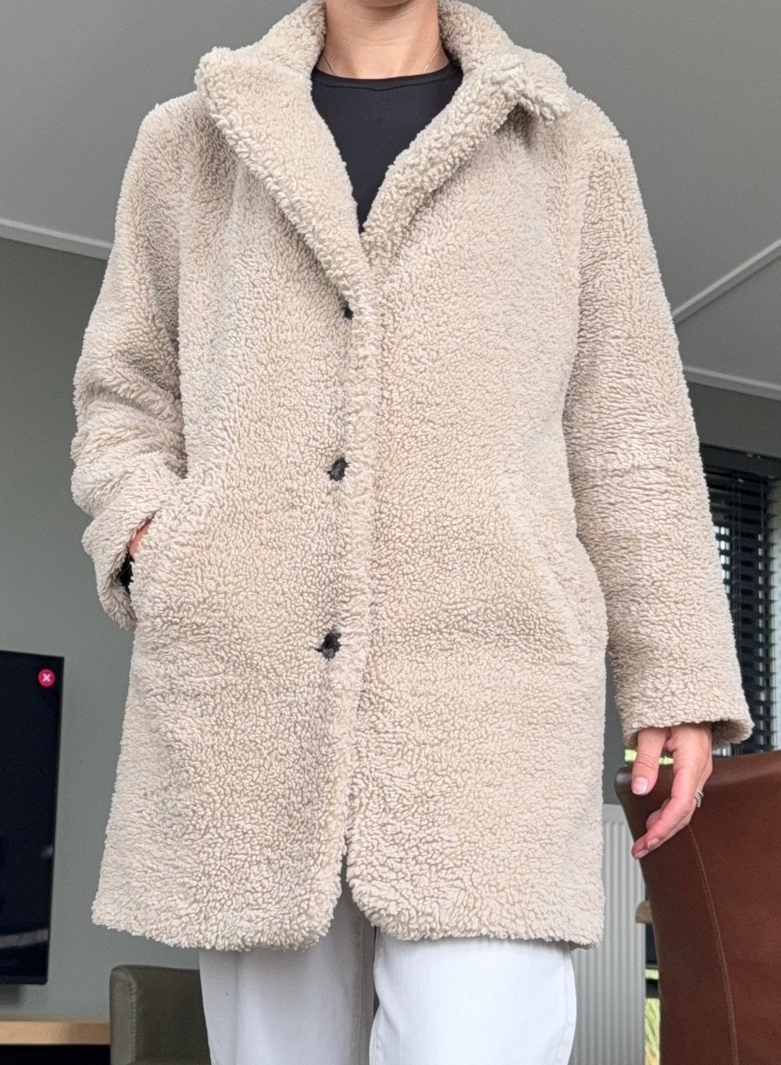 Costes Teddy Jas - Winter/Herfst, Ophalen of Verzenden, Zo goed als nieuw, Maat 36 (S), Beige