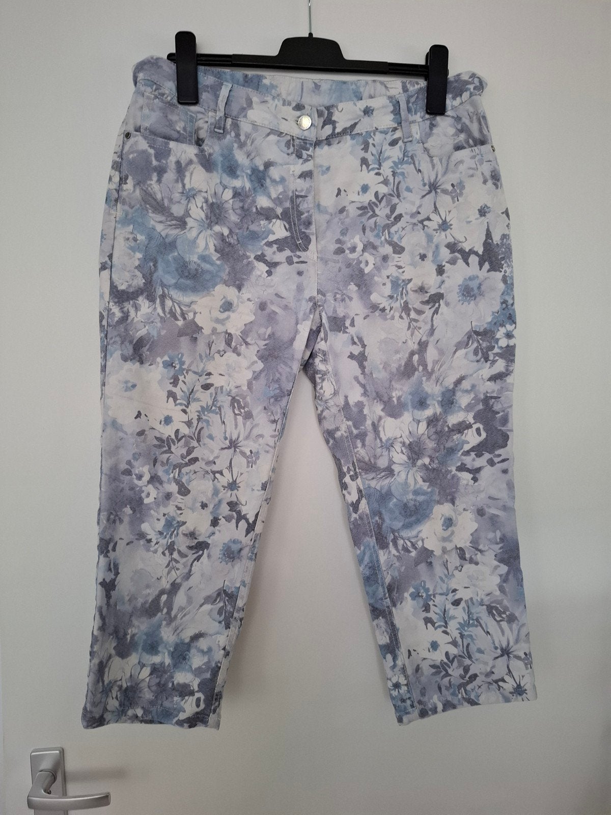 Zerres Comfort-S Capri Broek Bloemenprint Maat 48, Blauw, Maat 46/48 (XL) of groter, Ophalen of Verzenden, Zo goed als nieuw