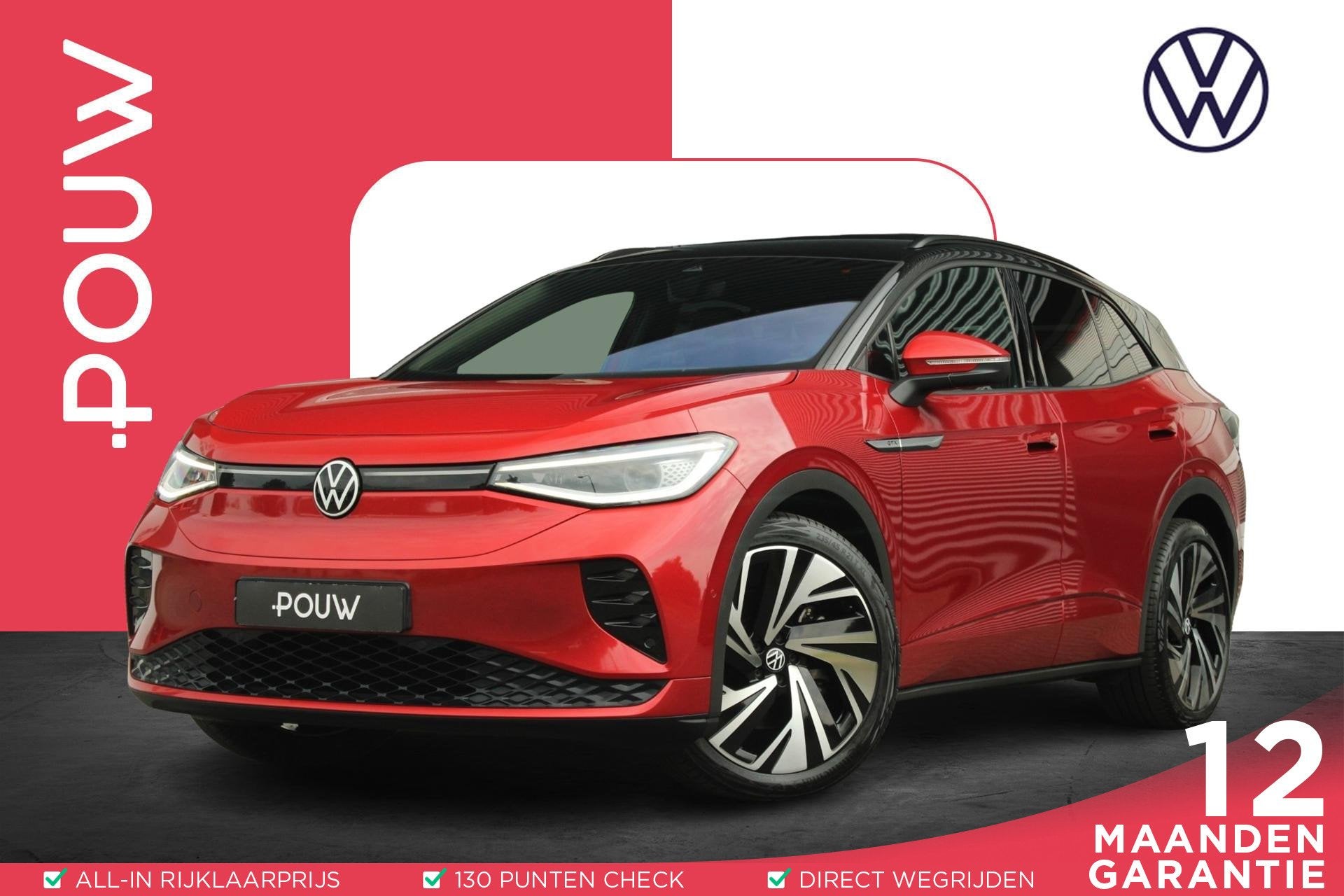 Volkswagen ID.4 GTX 300pk 4Motion 77 kWh | SoH 94% | 21" Nar, 12 maanden, Stof, Gebruikt, Origineel Nederlands