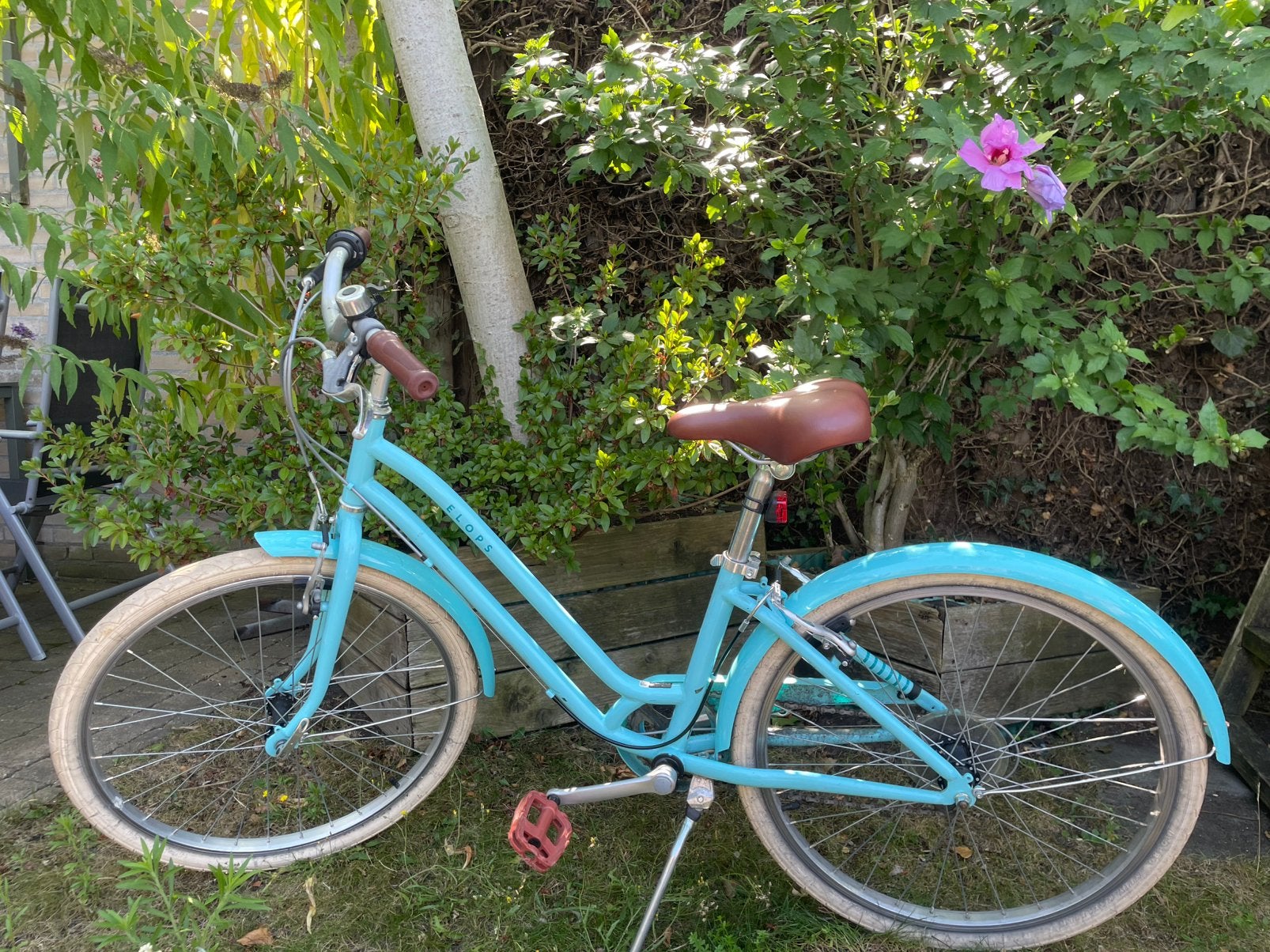 Elops fiets, lichtblauw, 6 versnellingen mooi design 24inch, Ophalen, Zo goed als nieuw, 26 inch of meer, Versnellingen