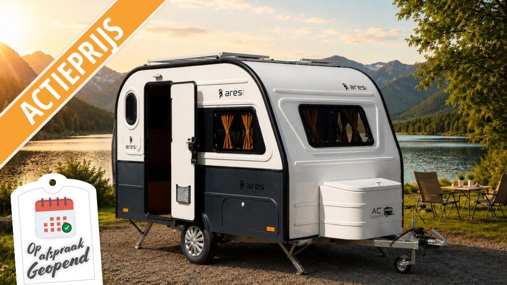 AC CARAVANS ARES 310 -GRIJS -NIEUW -4 PERSOONS -710KG -ALKO, Overige merken, Bedrijf, Treinzit, Serviceluik