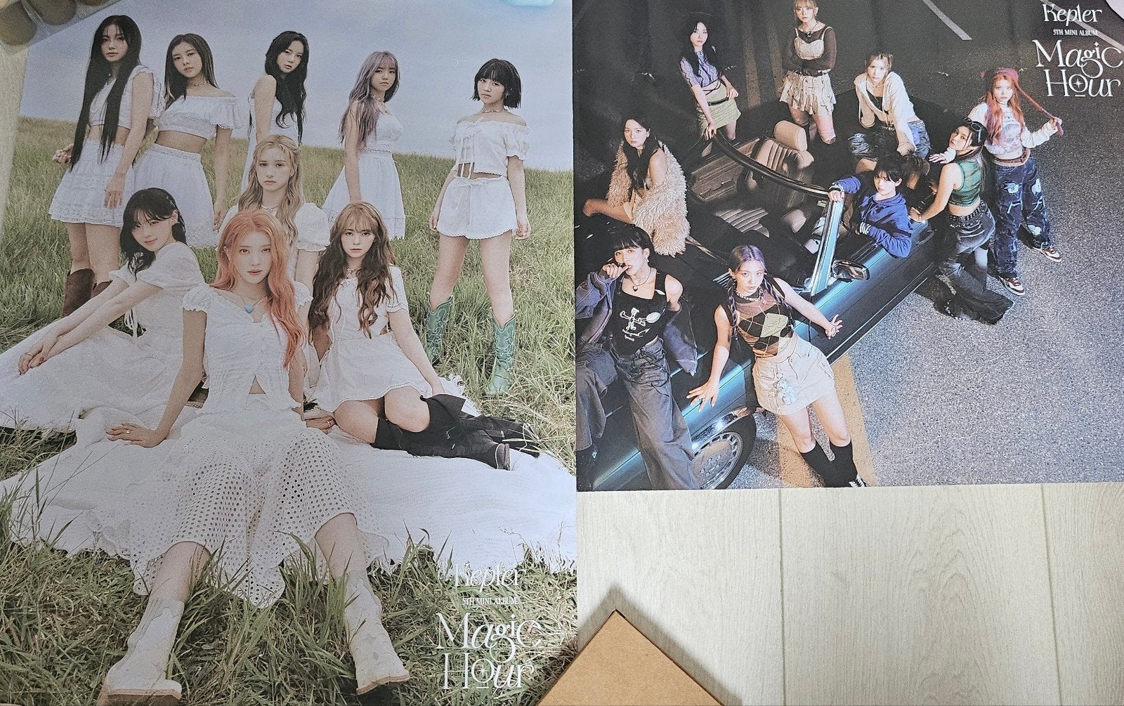 Nieuw: 2 x Kep1er 5th Mini Album Magic Hour posters, Verzenden, Nieuw, A1 t/m A3, Overige vormen
