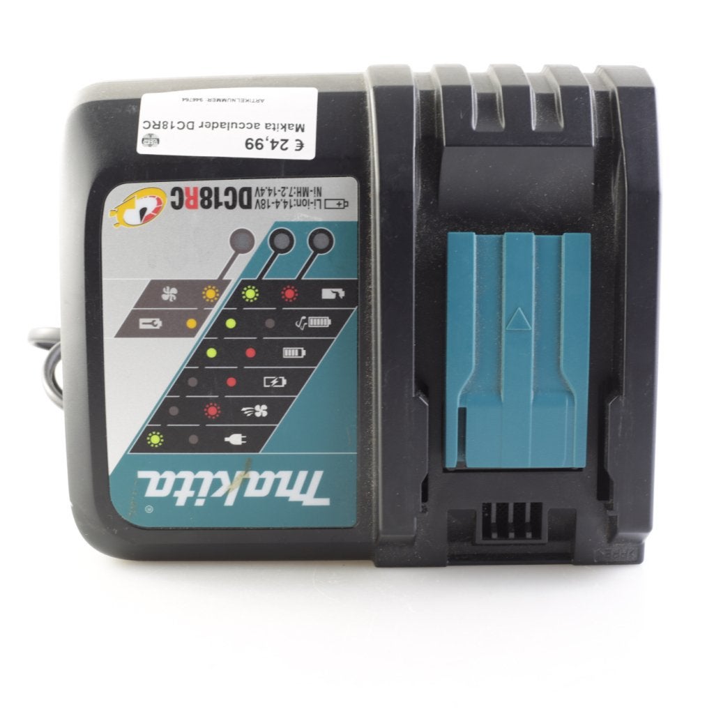 Makita acculader DC18RC, Makita, Zo goed als nieuw, Support@makita.com, Makita Corporation, 3-11-8, Sumiyoshi-cho, 
Anjo, Aichi 446-8502
Japan