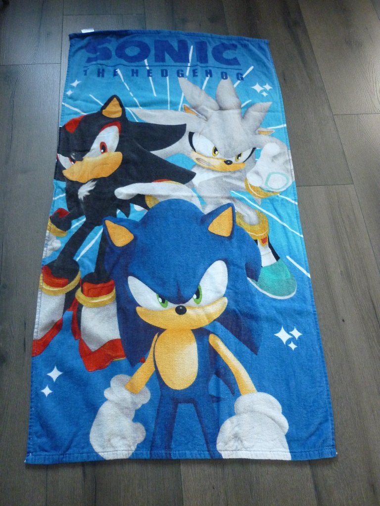 Sonic Tails Knuckels handdoek / kids badlaken / towel, Ophalen of Verzenden, Zo goed als nieuw, Jongen of Meisje, Overig