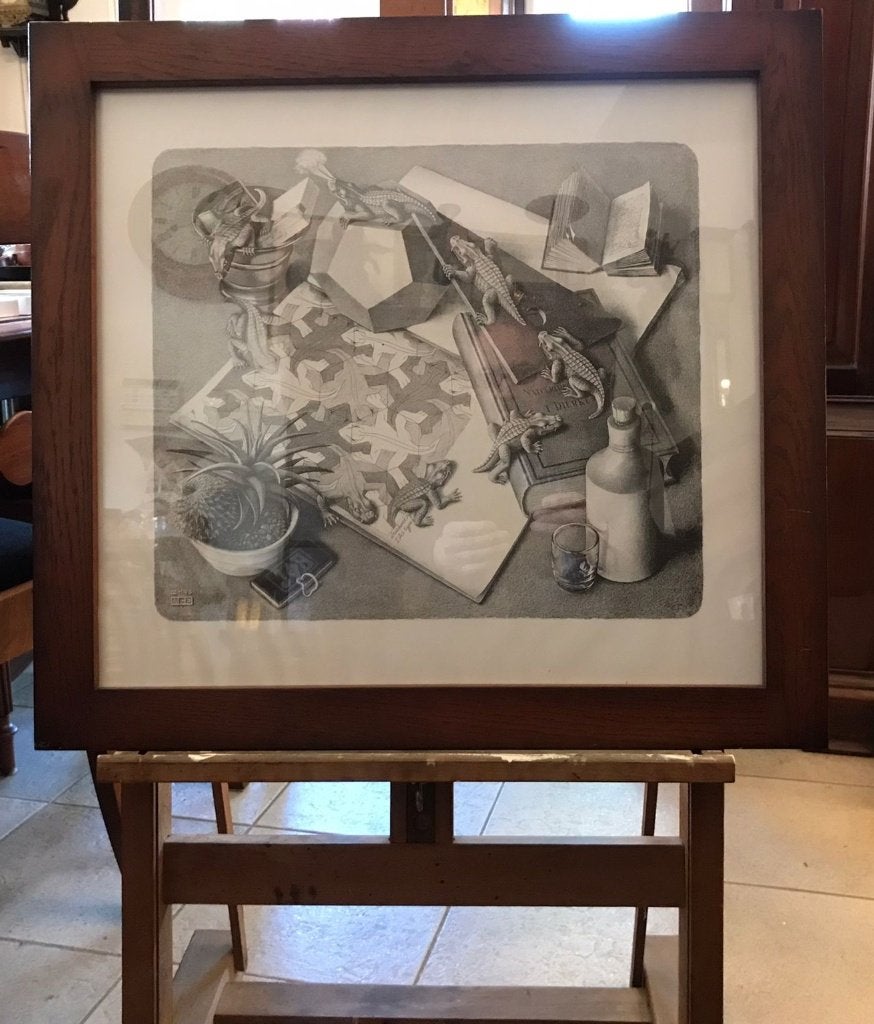 M.C. Escher  Ingelijst, Antiek en Kunst, Ophalen