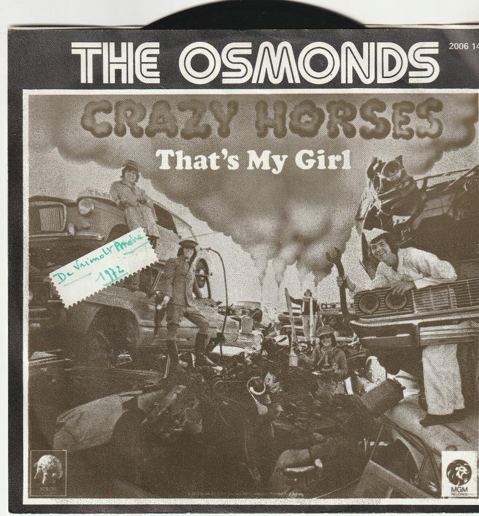 The osmonds crazy horses vinyl single, Ophalen of Verzenden, Gebruikt, Pop, Single