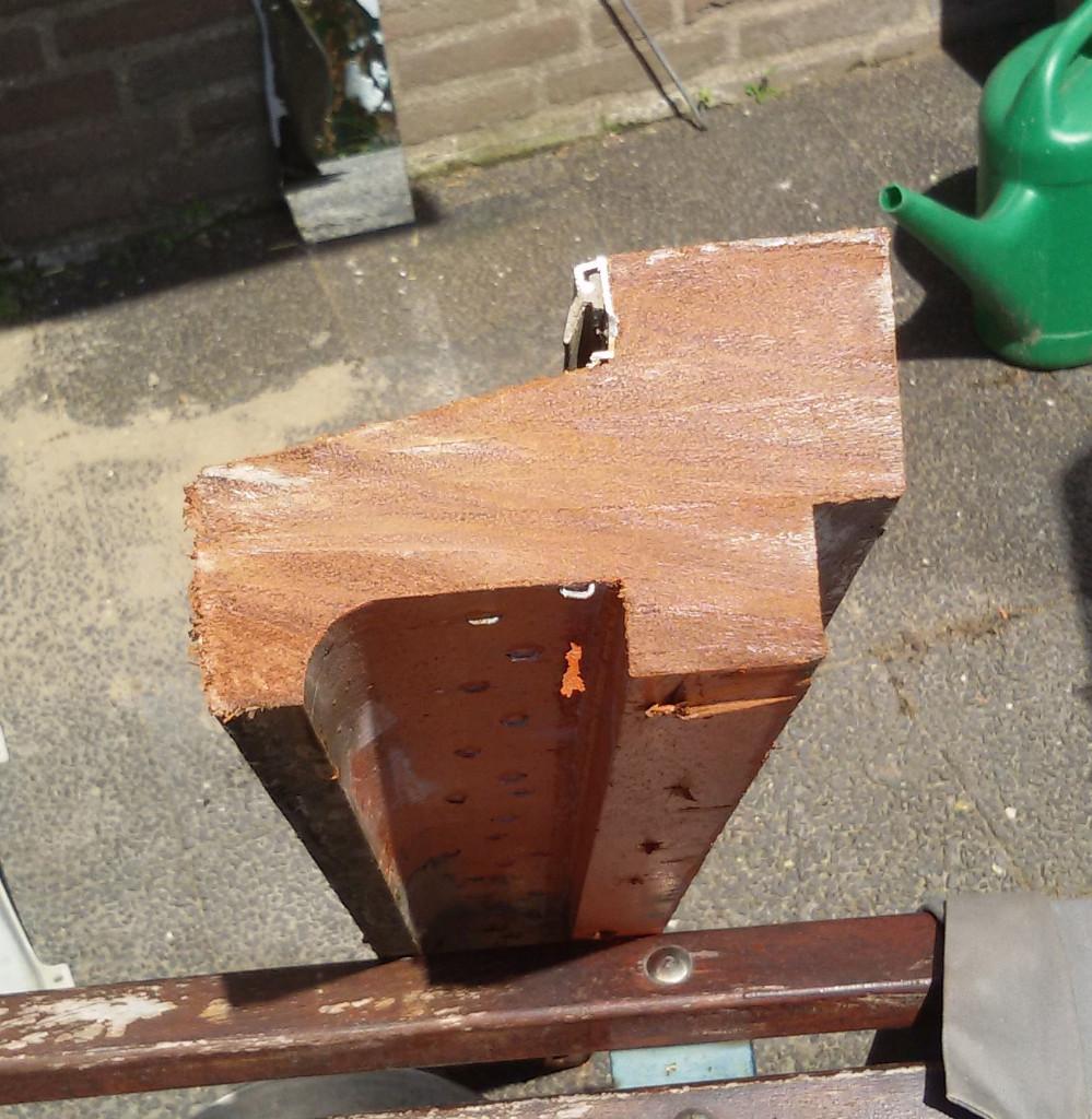 Merbau profielen, Doe-het-zelf en Verbouw, Ophalen, Gebruikt, 50 mm of meer, Balk