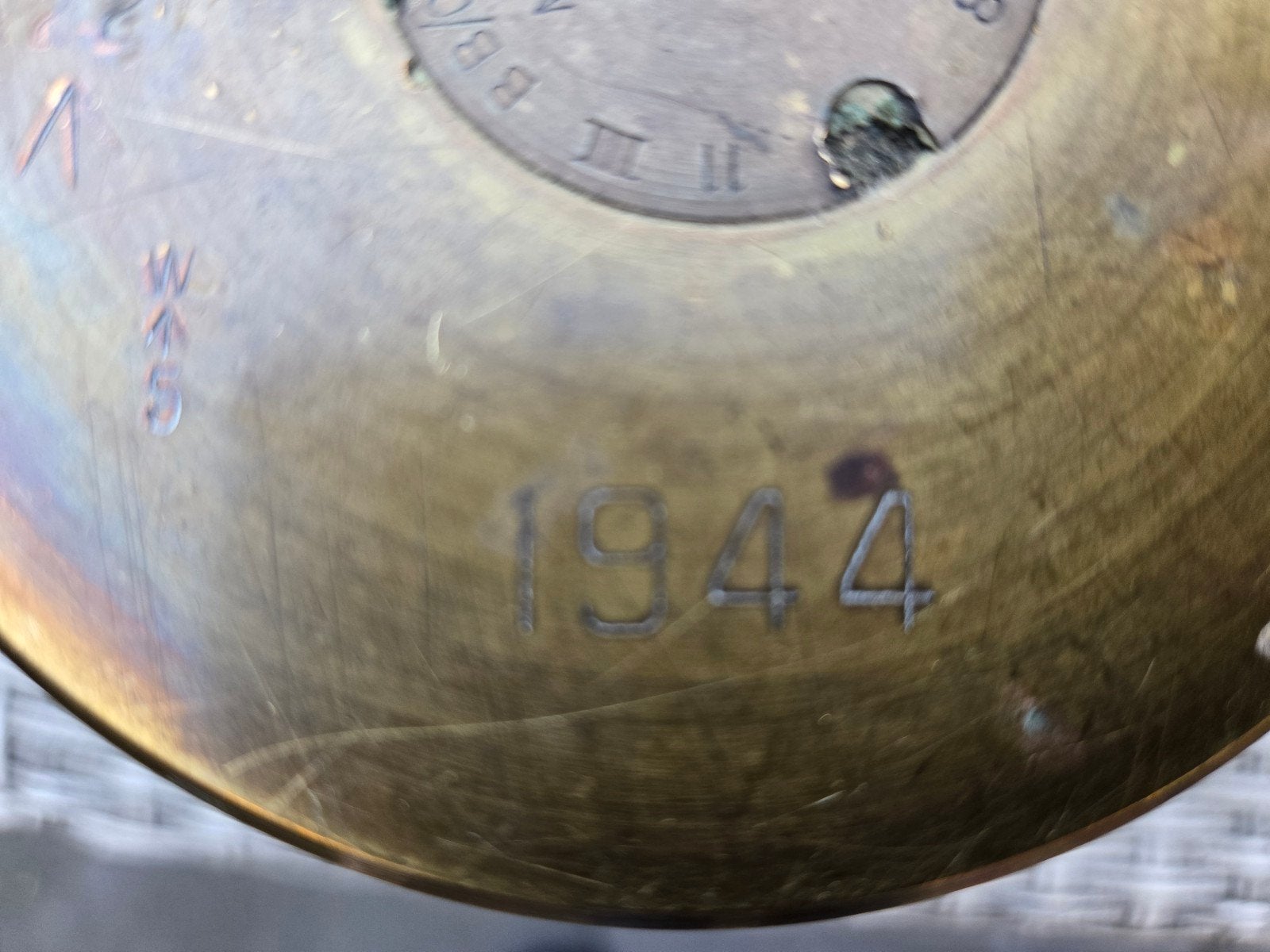 Lege Canadese 25 pound granaat huls vermaakt tot vaas 1944, Ophalen of Verzenden, Hulzen of Bodemvondsten