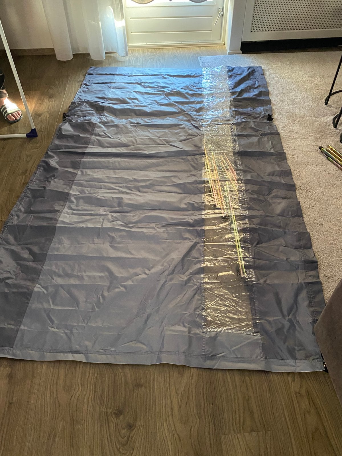 Windscherm merk bo camp nieuw 5 mtr breed 140cm hoog, Ophalen of Verzenden, Nieuw, 15 m² of meer, Zeil