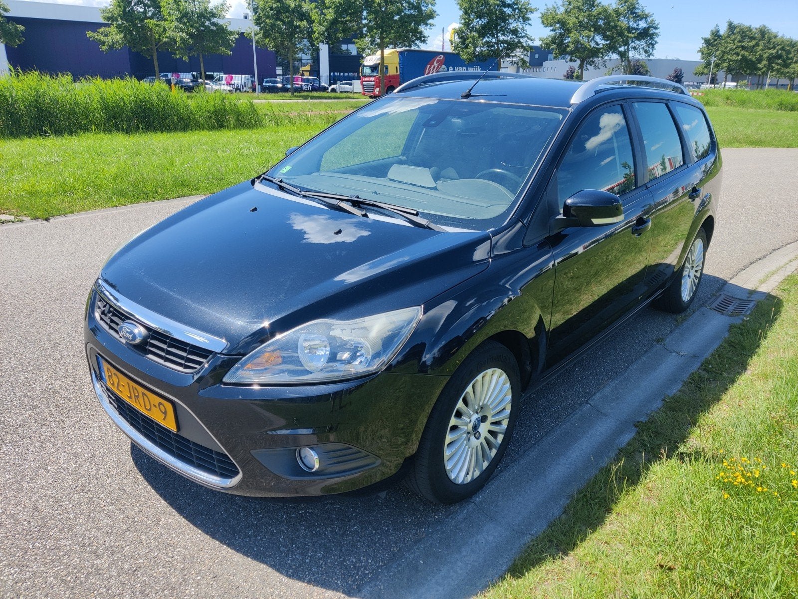Ford Focus 1.8 92KW Wagon 2009 trekhaak Zwart, Auto's, Ford, 125 pk, 4 cilinders, Zwart, Grijs