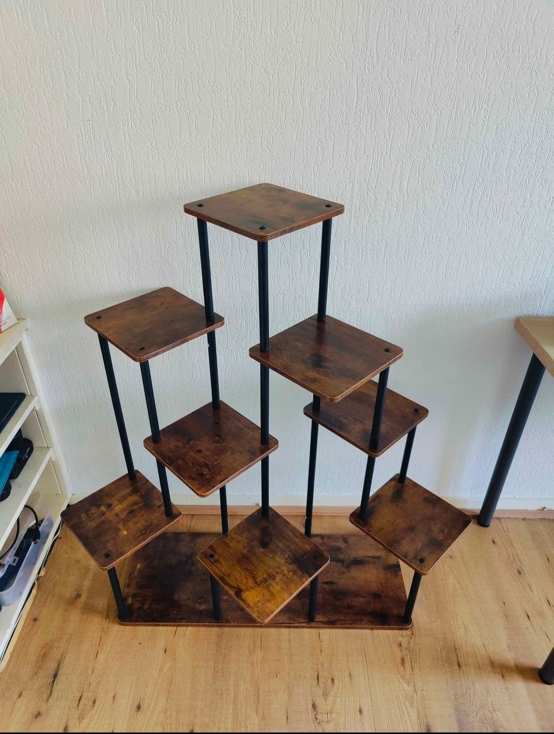 Plantentrap / Plantenrek - Hout en Metaal, Ophalen, Hout, Zo goed als nieuw, Modern